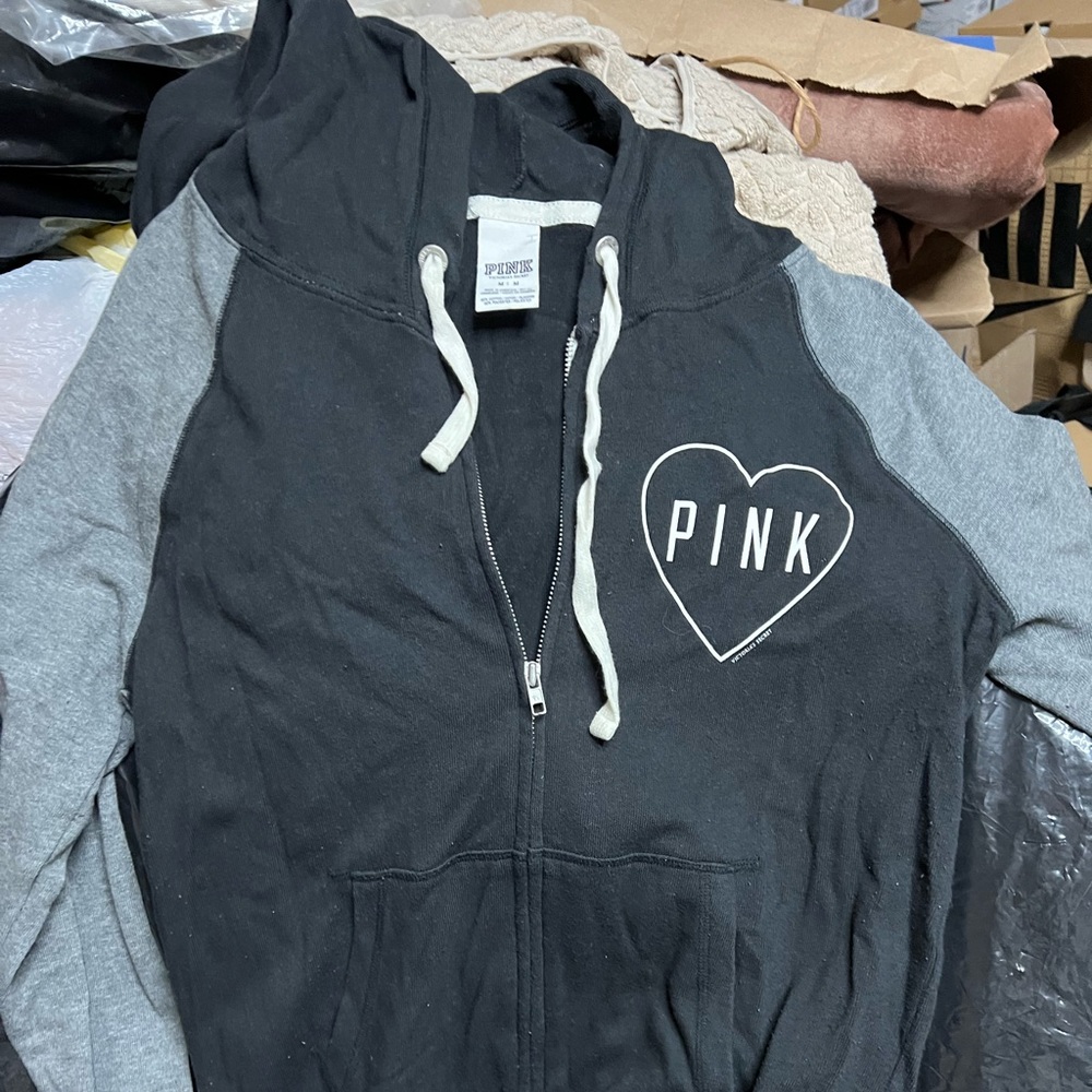 Victoria's Secret Pink Charcoal Hoodie and sweatsuit set